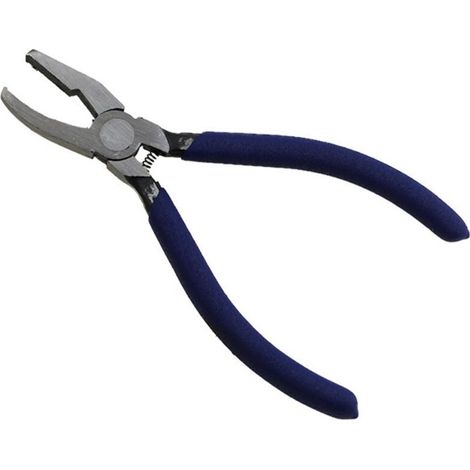 1 pince à border le verre, 20 cm, manche ergonomique bleu, pour ajustement précis des bords de verre plat, outil vitrier professionnel (1/5)