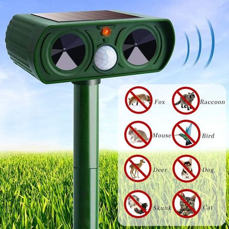 Repellente per gatti a ultrasuoni ad energia solare, repellente per gatti da esterno con sensibilità e frequenza regolabili, repellente a ultrasuoni per allontanare i parassiti, protezione per il giar (1/5)
