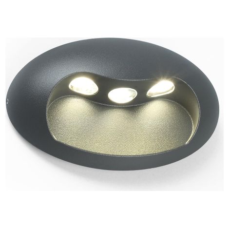 Lutec Eyes Lampada da Esterno a LED Integrato 9 W, Grigio Antracite, 12 x 18 cm [Classe di efficienza energetica A+] (1/3)