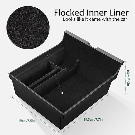 Ce coffret de rangement pour console centrale de la Tesla Model 3 2021 est idéal pour ranger des objets tels que téléphones, cartes, clés et pièces de monnaie. (1/5)