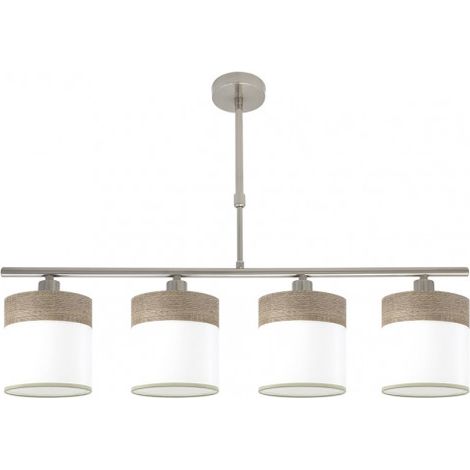 Lampara Cloe 4xe14 Niquel/blanca-madera Gris Regx75x14 cm (1/2)