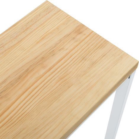 Recibidor iCub Industrial Big Wood 80x30x80cm Blanco en madera maciza de pino acabado natural estilo nórdico industrial Box Furniture