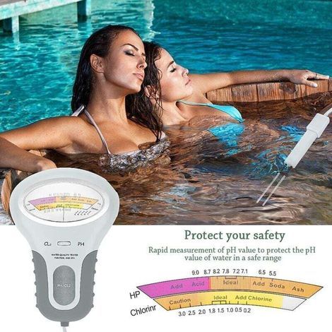 pair Testeur de qualité de l'eau 2 en 1, testeur de pH numérique, chlore CL2, portable avec grand écran, pour piscine et spa. (1/2)