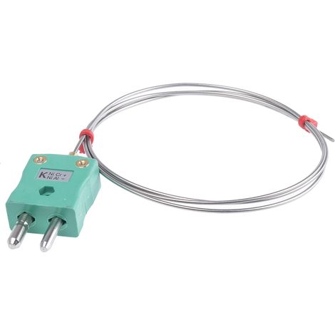 Thermocouple type K Ø 1.5mm, L 1m, +1100°C max à Fiche mâle standard ( Prix pour 1 )
