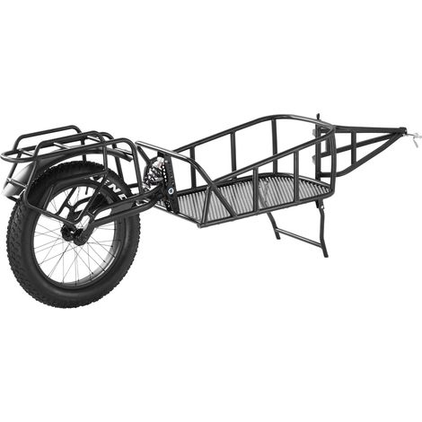 Remorque de vélo, capacité de charge de 32 kg, chariot de vélo, rangement compact et structure à dégagement rapide, roues de 508 mm, convient à la plupart des roues de vélo, en acier au carbone (1/5)