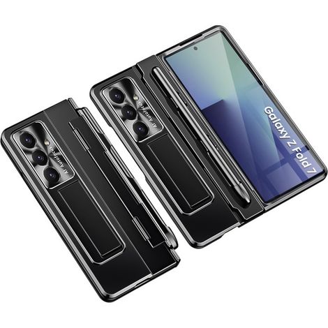 Funda con soporte para Samsung Galaxy Z Fold7 5G con protección de bisagra, cristal y lápiz óptico - Negra (1/5)