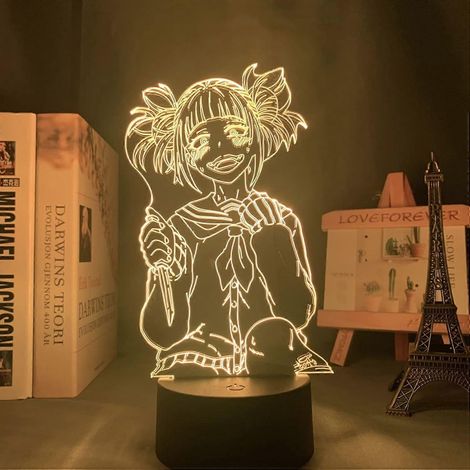 Veilleuse 3D LED Himiko Toga, lampe de chevet anime My Hero Academia pour chambre d'enfant, cadeau d'anniversaire, lampe de table manga ( (1/5)
