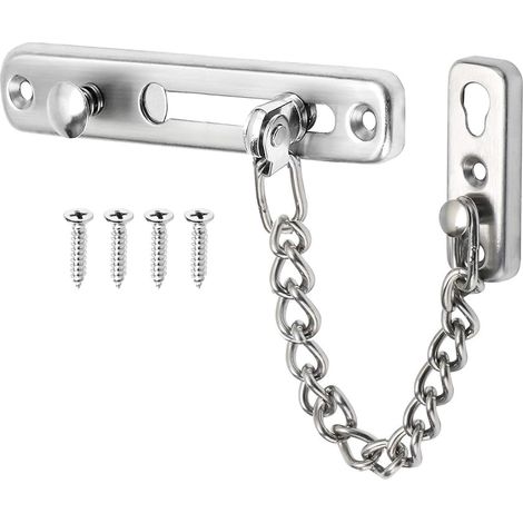 Chaîne de Porte de Sécurité acier inoxydable, Limiteur de Porte Étroit Serrure Verrou Portes Anti-Vol à Ressort, Chaîne de Sécurité de Protection, Verrou pour Fenêtres Hôtels Bronze