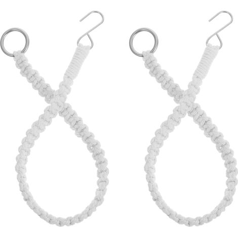 Corde d'extension en coton beige Gadpiparty pour suspensions de plantes, lot 2 avec crochet (1/5)
