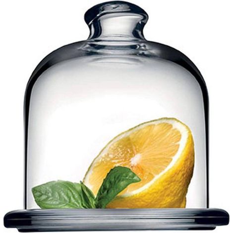 TrAdE Shop Traesio - Piatto In Vetro Trasparente Per Dolci Frutta Con Cupola In Vetro Cm 10,5h Diam.10 - (1/5)
