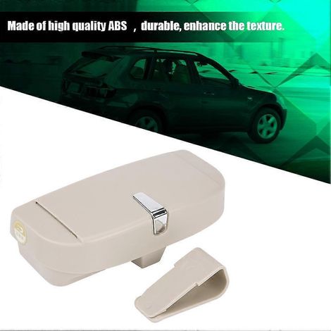 Boîte de rangement polyvalente pour lunettes de soleil dans la voiture avec clip (Beige)