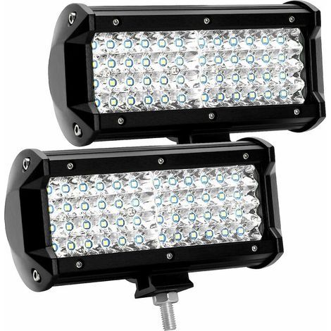 Phare de Travail LED 12V 300W 7 pouces 144W Projecteur LED Voiture 12v Etanche IP67 Spot Flood Feux Antibrouillard LED 27,000lm Feux de Travail pour Voiture Camion Tracteur SUV Bateau(2 PCS) (1/5)
