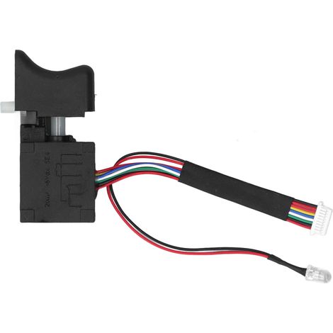 Interrupteur à gâchette pour clé à chocs sans balai DC36V, avec contrôle de vitesse et éclairage LED, accessoire de perceuse électrique. (1/5)