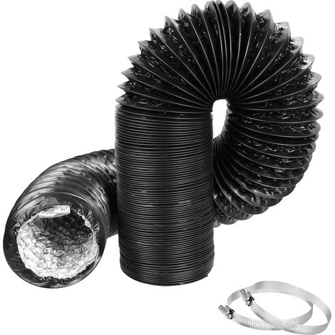 Tuyau d'aération flexible en aluminium PVC avec 2 colliers de serrage pour sèche-linge 100 mm x 4 m (1/5)