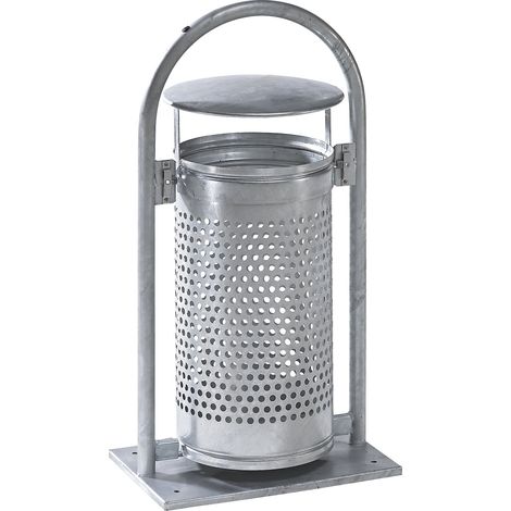 VAR, Collecteur de déchets d'extérieur, 65 l, en acier, l x h (1/2)