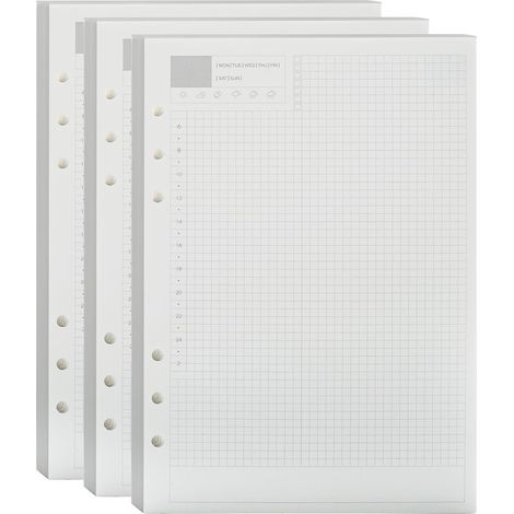 135 feuilles de recharge A5 quotidiennes avec 6 trous – Planner agenda pour journal notes organisation quotidienne (1/5)
