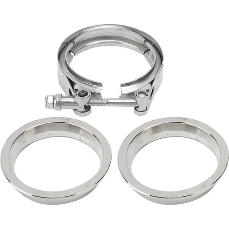 Collier de serrage en bande V pour échappement, kit bride de descente, acier inoxydable 304, 3 pouces (76 mm) (1/3)