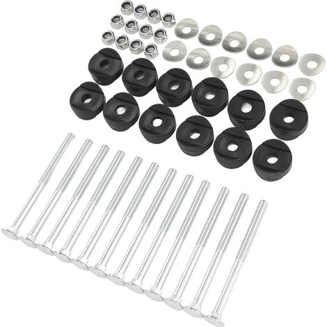 Lot de 12 vis à trampoline en acier galvanisé pour une stabilité accrue. Vis, boulons et écrous longs inclus. (1/5)