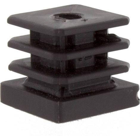 PUNTALE ALETTATO 50X50 MM FORATO 10MA PLAST NERO Q.TA 50
