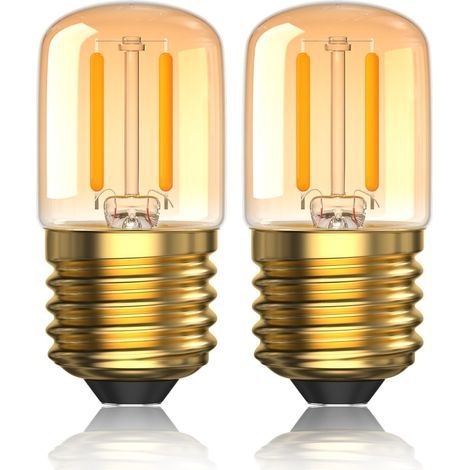 2 W Dimmable Ampoule E27 LED Ultra Chaud 2200 K Ampoules Veilleuse Gros Culot à Vis Équivalent 15 W Ampoule Pygmée E27 T28 à Vintage Filament 2 Pack (1/4)