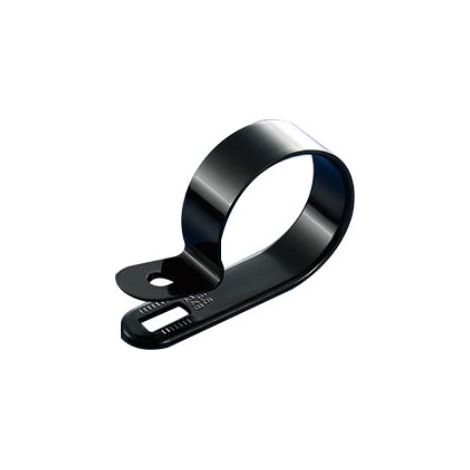 Clip en P, Nylon 66 Noir, Diamètre intérieur 12.7mm ( Prix pour Sachet de 100 )