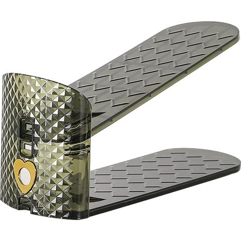 Étagère à chaussures en plastique, réglable, à double niveau, compacte, idéale pour le dressing et la maison, verte (1/5)