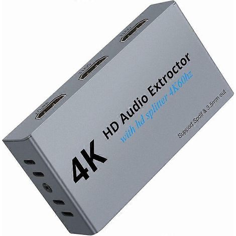 Extracteur audio HDMI 4K 3D avec répartiteur HDMI HD 1x2 et sortie optique SPDIF (1/5)