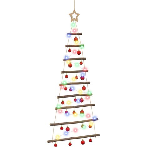 Hängender Weihnachtsbaum mit Kugeln 120 cm 50 LEDs Mehrfarbig vidaXL