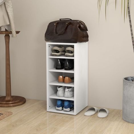 Meuble à chaussures Armoire à chaussures, Facile à Monter Blanc 31,5x35x70 cm Aggloméré -69133 (1/5)