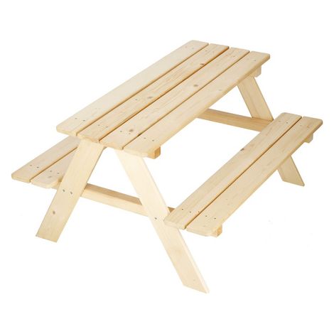 SPRINGOS Mesa de jardín 2 en 1 Mesa de picnic para niños 90 x 79 x 50 cm madera maciza Banco de picnic Mesa de jardín (1/5)