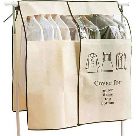 BUNTHAUS Housse Protège Housses de Vêtements 90 × 110cm Beige Housse de Anti-Poussière Protection Portant Universelle Garment Covers (1/5)