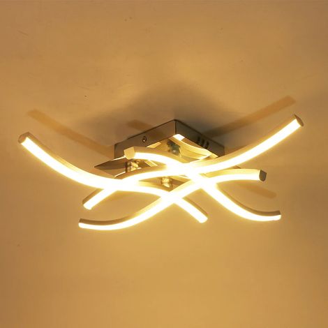 Plafonnier LED moderne, plafonnier à encastrer 24 W, plafonnier design à quatre lumières, lumière blanche chaude (1/5)
