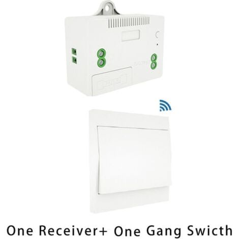 Interrupteur sans fil 110-230V avec récepteur, kit d'éclairage autonome, télécommande lumineuse, 1 interrupteur et 1 récepteur - 1 paire (1/5)