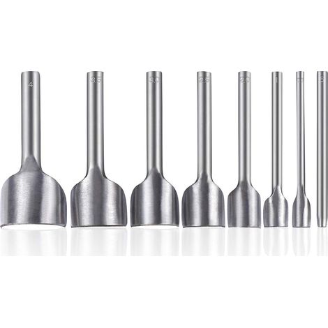 8PCS cuir demi-rond coupeur punch cuir fin poinçon pour le bricolage artisanat artisanal, 5-40mm (1/5)