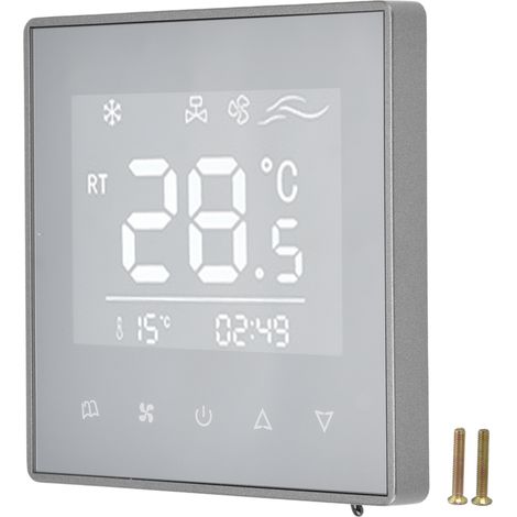 Thermostat Numérique LCD Écran Tactile Intelligent pour Climatisation Contrôle de Température Maison Hôtel AC220V Gris (1/5)