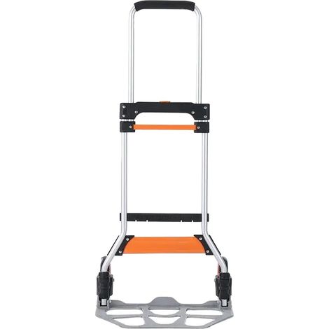 Carro plegable, capacidad de 125 kg, asa ajustable, color plata. (1/2)