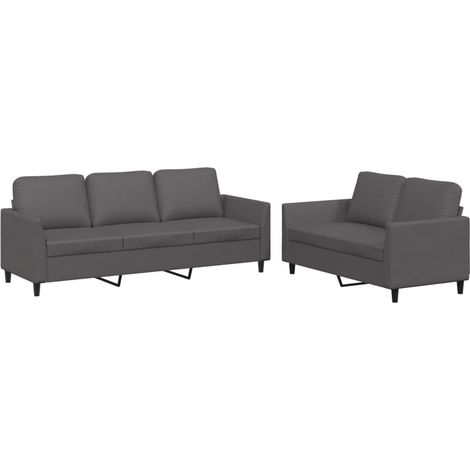 Maison Exclusive - Set di Divani 2 pz con Cuscini Grigio in Similpelle