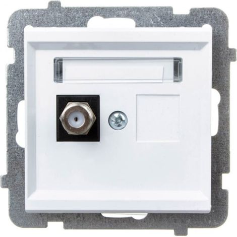 Sonata F-Typ Antennenbuchse, einzeln, mattweiß, GPA-1RF/m/75