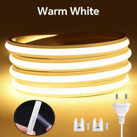 (Lumière chaude, 1M) Guirlande lumineuse LED, bandes néon COB, adaptée aux décorations extérieures et de fêtes. (1/5)