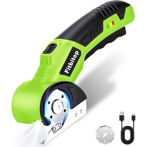Cordless Rotary Electric Scissors for Cardboard - Self Sharpening Blade - Cuts Leather, PVC, Carpet and Cardboard (1/5)