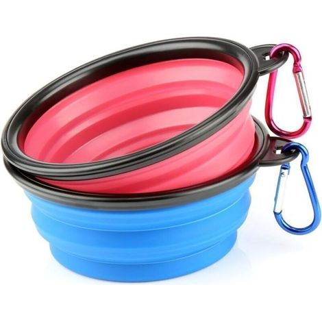 2 Chien Bol Pliable Voyage Chien Bol D'eau Portable Chat Pet Silicone Bol De Nourriture Petit (1/5)