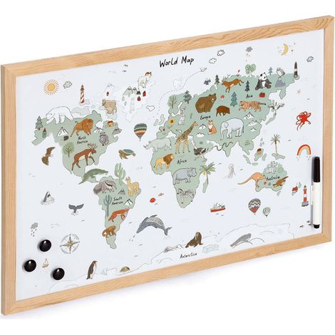 Magnetische Weltkarte, 60 x 40 cm
