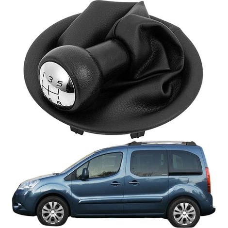 Passender Schaltknaufbalg für Citroen Berlingo Multispace (2008–2018), 5-Gang, Staubschutzhülle mit schwarzem Lederrahmen, Ersatzset