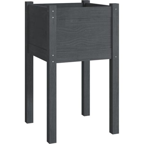Maison Exclusive - Pflanzkübel Grau 40x40x70 cm Massivholz Kiefer