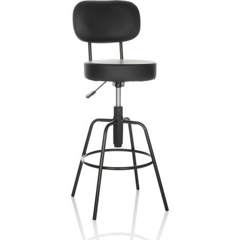 Barhocker / Tresenhocker DISC HIGH Kunstleder schwarz hjh OFFICE (1/5)