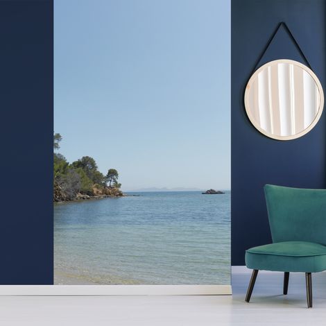 Papier peint bord de mer 250 cm X 96 cm avec rochers panoramique (1/5)