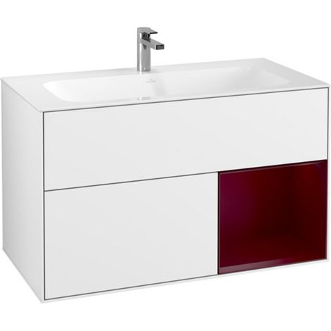 V&B Waschtischunterschrank Finion Regal rechts Peony, Glossy white lacquer (1/2)