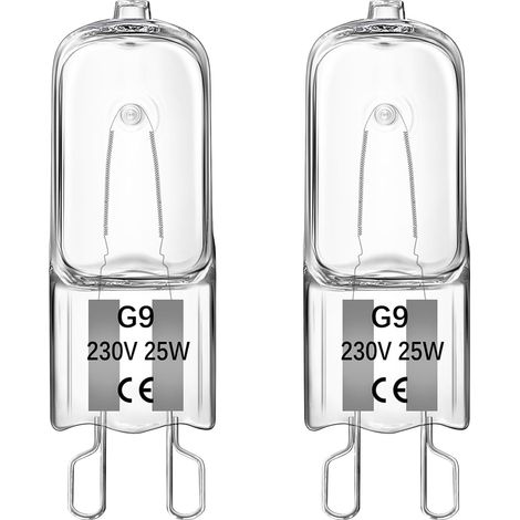 2 Pièces G9 25W Ampoule Halogène pour Four, Dimmable, Résistante à la Chaleur 300°C, Blanc Chaud 230V 2700K, pour Ampoules de four, Micro-ondes, Lampes de table (1/5)