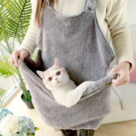 Sac de transport à bandoulière pour chat, sac à dos en Fiber de Polyester, chaud et confortable, Portable pour animaux de compagnie avec corde extensible (1/5)