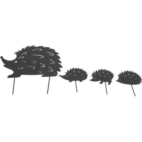 4 Pièces En Métal Décoration Jardin Hérisson Design Ajouré Art du Fer Mignon pour Extérieur (1/5)